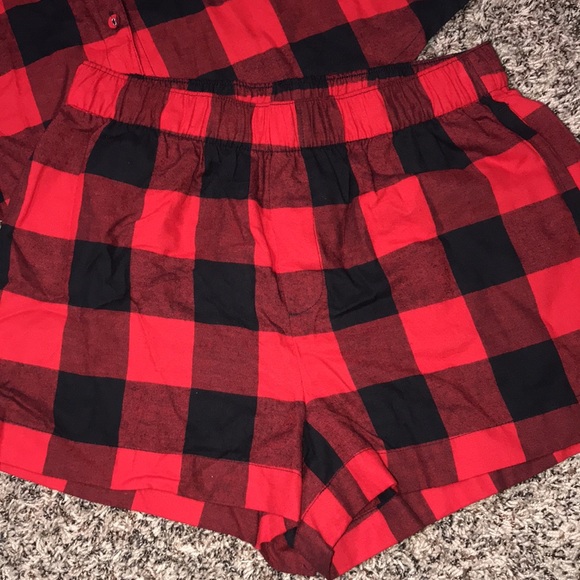 Auden Buffalo Plaid ๐ Relaxed Fit Two Piece Lounge Set Size Small | NWT! - Picture 2 of 7